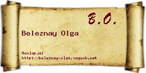 Beleznay Olga névjegykártya