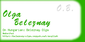 olga beleznay business card